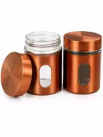 Glass Grocery Container  - 380 ml (Pack of 1, Beige) - Image 4