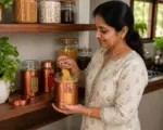 Glass Grocery Container  - 380 ml (Pack of 1, Beige) - Image 3
