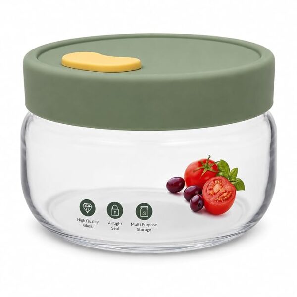 Airtight Glass Jar with Silicone Lid (900ml)