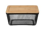 Metal Fruit Basket with Wooden Lid - Image 6