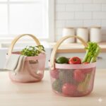 Basket for Storage with Wooden Handle - Image 7