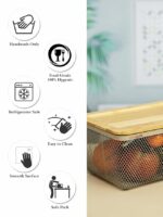 Metal Fruit Basket with Wooden Lid - Image 11