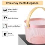 Basket for Storage with Wooden Handle - Image 2