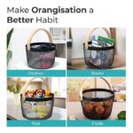 Basket for Storage with Wooden Handle - Image 10