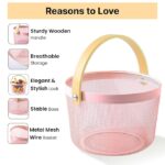 Basket for Storage with Wooden Handle - Image 8