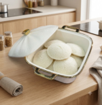 Luxury Ceramic Casserole with Lid & Gold Trim - Image 3
