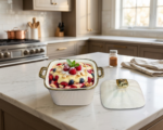 Luxury Ceramic Casserole with Lid & Gold Trim (Small Size) - Image 2