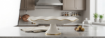 Ceramic Pedestal Serving Tray with Gold Trim - Image 2