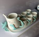 Cute Ceramic Tea Set - 8 Pcs with Tray - Image 6
