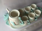 Cute Ceramic Tea Set - 8 Pcs with Tray - Image 5