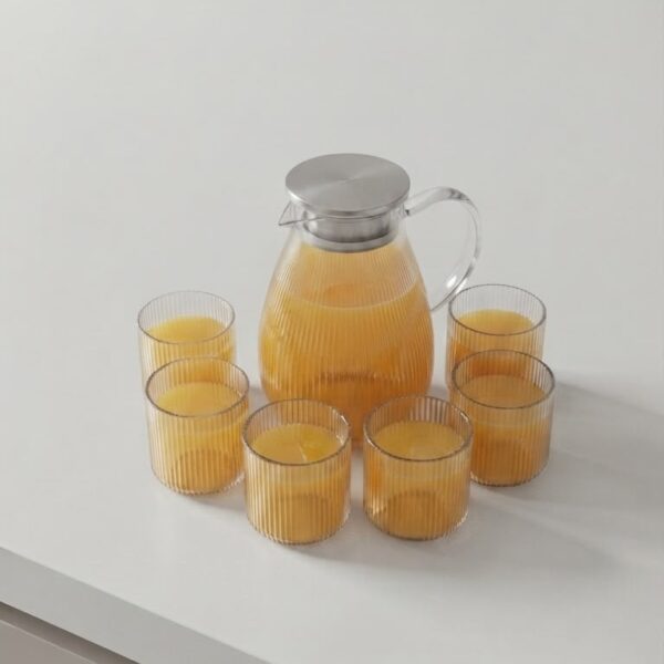 Glass Jug with 6 Glasses Set (2L&280ML)