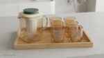 Glass Tea Set with Infuser & Tray (Gold)
