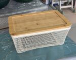 Metal Fruit Basket with Wooden Lid - Image 13
