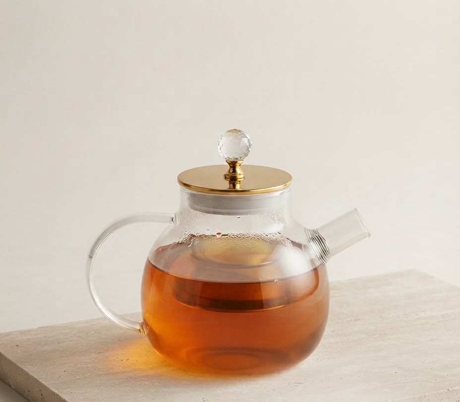 WhatsApp Image 2026-08-15 at 4.11.42 PM Luxury Glass Teapot with Gold Lid (1Ltr) - Image 1