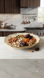 Luxury Ceramic Dry Fruit Tray - White & Gold Ceramic - Image 4
