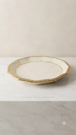 Luxury Ceramic Dry Fruit Tray - White & Gold Ceramic