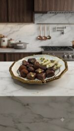 Luxury Ceramic Dry Fruit Tray - White & Gold Ceramic - Image 3