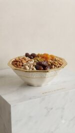 Luxury Deep Dry Fruit Bowl - White & Gold Ceramic - Image 4