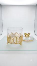 Luxury Single PET Dry Fruit Jar with Gold Crown Stand - Bow Lid - Image 2