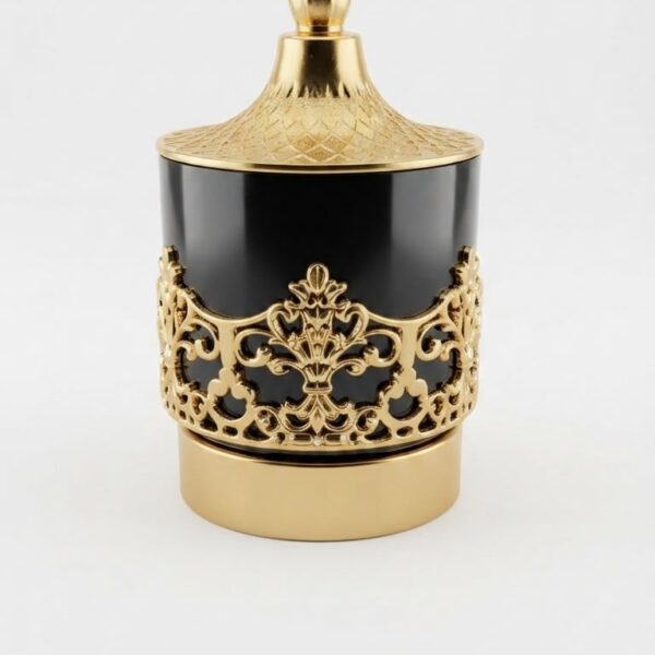 Black Gold PET Rotating Crown Jar - Single