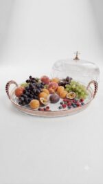 Fruit Dome Platter with Rose Gold Handles (PET) - Image 3