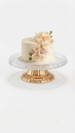 Gold PET Pedestal Dome Serving Platter - Image 5