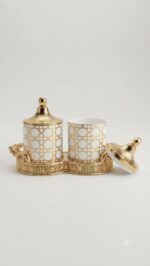 Luxury PET 2-Pc Canister Set with Gold Tray - Image 4