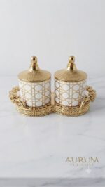 Luxury PET 2-Pc Canister Set with Gold Tray - Image 5