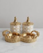 Luxury PET 2-Pc Canister Set with Gold Tray - Image 3