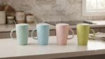 Coffee Tea Ceramic Mug Soft Pastel Colors - Mint, Blue, Pink & Lime. - Image 9
