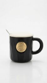 Gold Coin Bunny Ceramic Mug Set with Lid & Spoon - Image 5