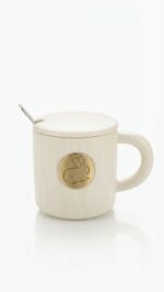 Gold Coin Bunny Ceramic Mug Set with Lid & Spoon - Image 6