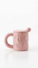 Bubble Embossed Pastel Ceramic Mug with Ball Lid - Image 7