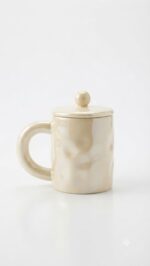 Bubble Embossed Pastel Ceramic Mug with Ball Lid - Image 5