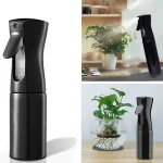 Spray Bottle Fine Mist Sprayer for Hair, Plants, Cleaning 200 ml Plastic Bottle (Pack of 1, Black)