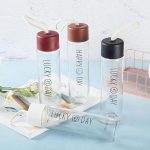 Lucky Day Clear Glass Water Bottle with Carry Strap - Image 3