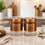 Glass and Stainless Steel Tea Coffee Sugar Canister - Image 2