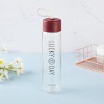 Lucky Day Clear Glass Water Bottle with Carry Strap - Image 2