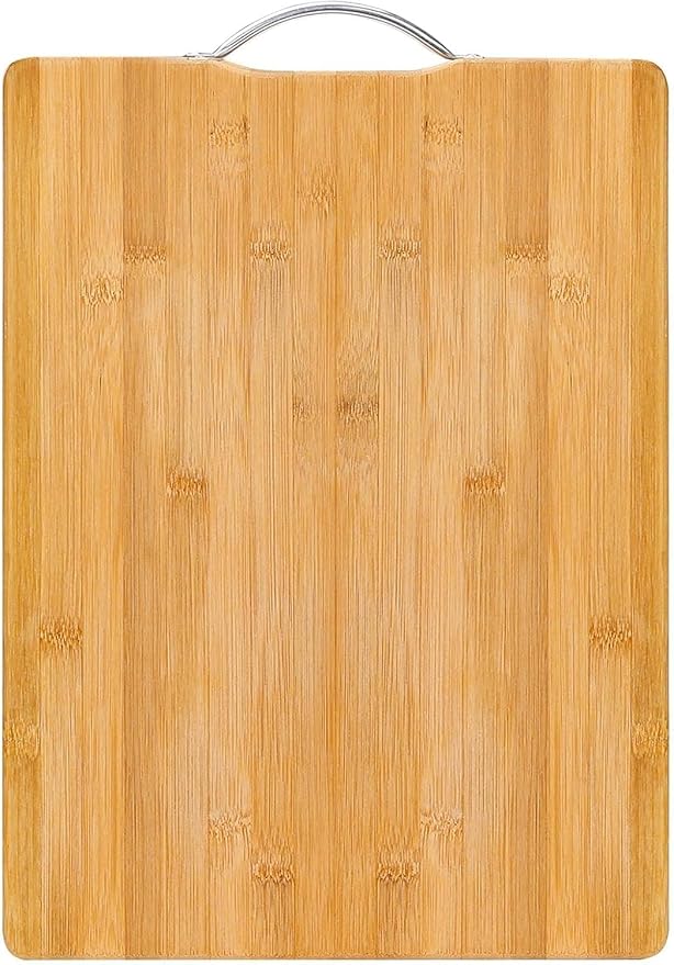 71Y1dRA+f1L._SY879_ Wooden Bamboo Cutting Board with Handle (Medium Size) - Image 1