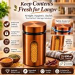 Copper Coated Glass Canister Storage Jar - Image 2