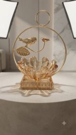 Luxury Golden Bird Dry Fruit Bowl with Glass Tray - Image 5