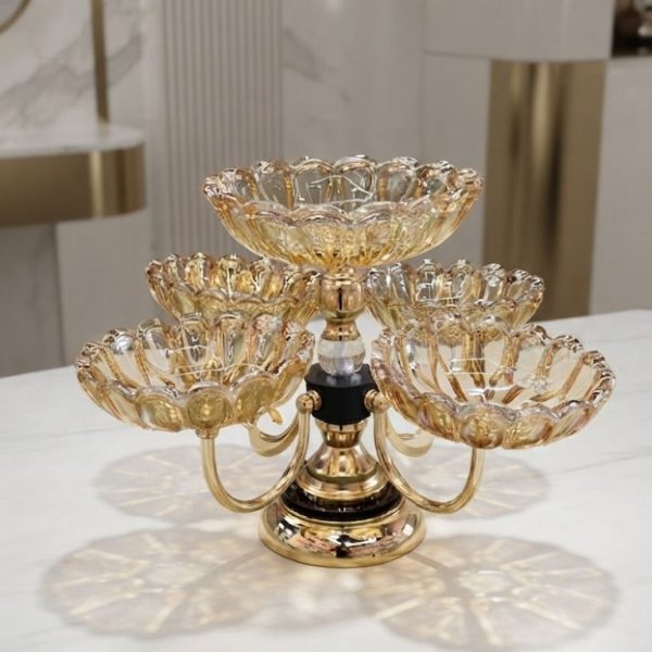 Luxury 5-Bowl Rotating Dry Fruit Serving Stand