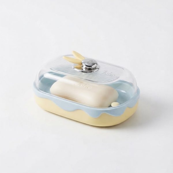Cute Bunny Soap Dish Box with Transparent Lid