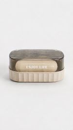 ENJOY LIFE Soap Box with Transparent Lid & Drain Tray