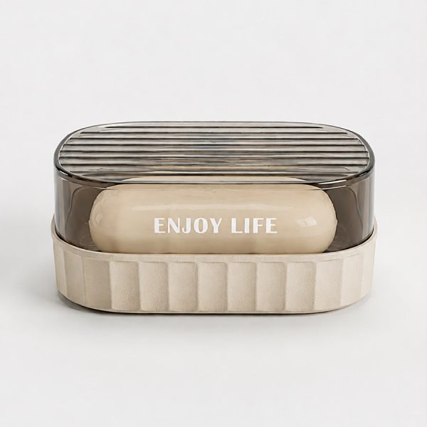 ENJOY LIFE Soap Box with Transparent Lid & Drain Tray