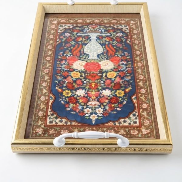Designer Serving Tray with Handles - Floral Print