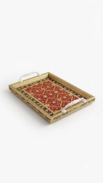Designer Serving Tray with Handles - Floral Print - Image 4