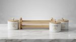 3 Pcs Dry Fruit Jar Set with Wooden Stand - Glass - Image 4