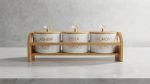 3 Pcs Dry Fruit Jar Set with Wooden Stand - Glass - Image 5