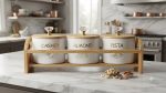 3 Pcs Dry Fruit Jar Set with Wooden Stand - Glass - Image 2